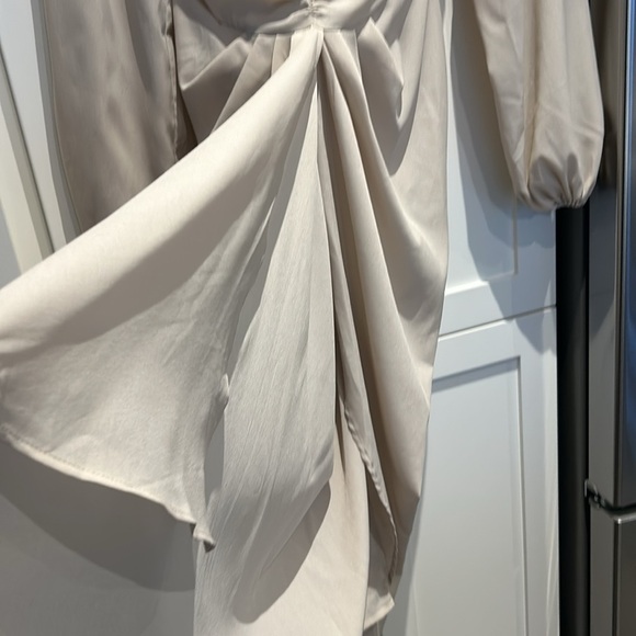 Pretty Little Thing Stone Underbust Detail Ruched Midi Dress Women Size 6 - Picture 7 of 17